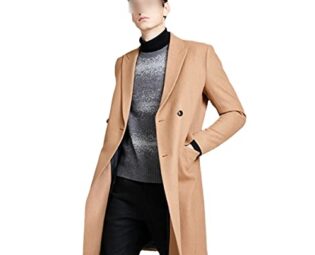 Vintage Woolen Blended Outwear Double-Breasted Wool Coat SAND M steampunk buy now online