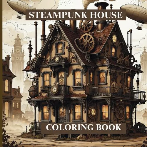 Steampunk Houses Coloring Book: Stress Relief and Relaxation For Kids and Adult steampunk buy now online