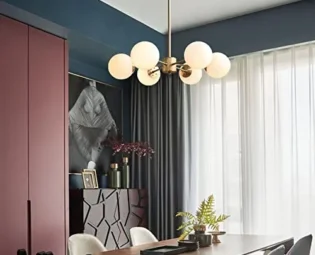 Sxxrdz 6 Lights chandelier Modern Semi Flush Mount Ceiling Light Fixture with Globe Glass Shade, Mid Century Chandelies Large Mental Close to Ceiling Lights, for Living Dinning Room Kitchen steampunk buy now online