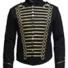Pamposh Steampunk Hussar Napoleon Military Drummer Parade Jacket (M, Black & Gold) steampunk buy now online