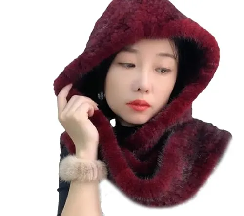 Mkjuuior Winter Plush Hat Women Thick Knitted Ladies Warm Hats and Scarf Cap Red steampunk buy now online