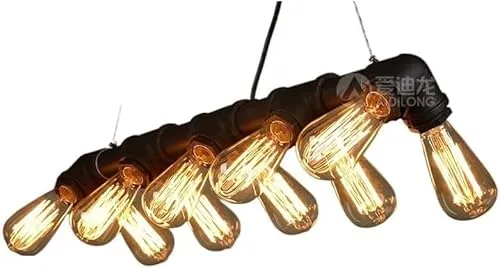 MMRTDJDR Traditional Antique Water Pipe Chandelier Retro Industrial Lamp 8-Lights Metal Hanging Light Cafe Bar Wrought Iron Loft Vintage Bar Creative Steampunk Lighting Fixtures,Rusty steampunk buy now online