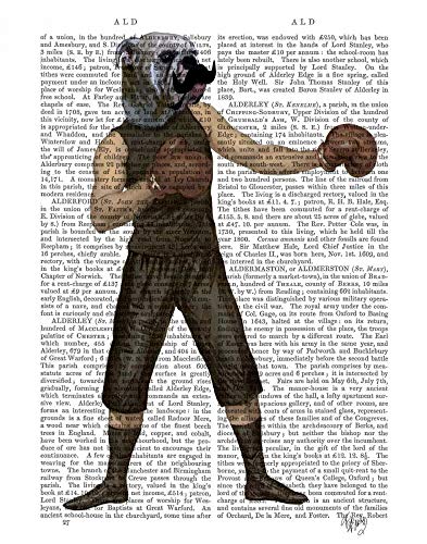CANVAS-FRAMED-with-AMERICAN-BOX Boxing Bulldog Full Fab Funky - Leisure vertical Art print steampunk animals flowers antique contemporary flo Floating frame 27_X_21_in steampunk buy now online
