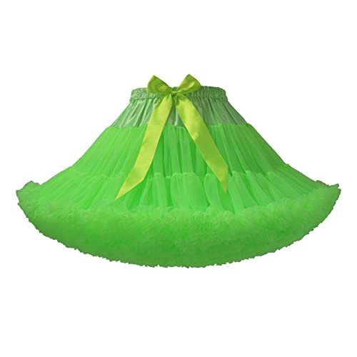 Tutu Party Multilayer Puffy Cosplay Skirt Tutu Skirt 50s Ballet Underskirt Elastic High Waist Ballet Skirt Petticoat Carnival Costume Retro Tutu Cosplay Tulle Skirt Women's 50s Carnival, Green, One steampunk buy now online