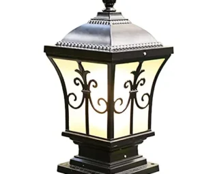 JORAsa Retro Pillar Light Black Lantern Light Post Pathway Pedestal E27 Weatherproof Outdoor Pillar Light Column Lamp Garden Wall Patio Coast,B steampunk buy now online