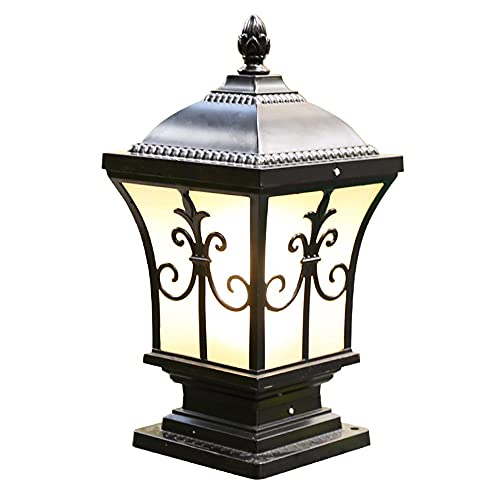 JORAsa Retro Pillar Light Black Lantern Light Post Pathway Pedestal E27 Weatherproof Outdoor Pillar Light Column Lamp Garden Wall Patio Coast,B steampunk buy now online