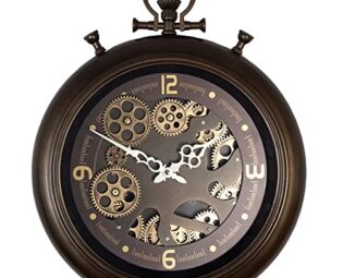 WCQSYY 16 Inch Real Moving Gear Large Wall Clock, Vintage Industrial Pocket Watch Wall Clock,Steampunk Metal Wall Clock for Living Room Kitchen Office, Multi-colored steampunk buy now online