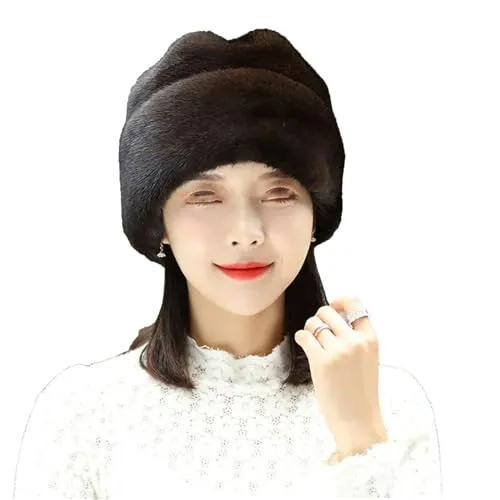 Mkjuuior Winter Thick Plush Hat Women Plush Winter Outdoor Ear Warmer Ski Hats Dark Brown steampunk buy now online
