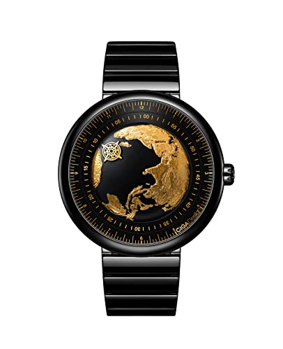 CIGA Design Mechanical Automatic Watch - Blue Planet Gilded Age U Series Wristwatch Round Ceramic Case Sapphire Crystal for Men and Women with Fluororubber Strap steampunk buy now online