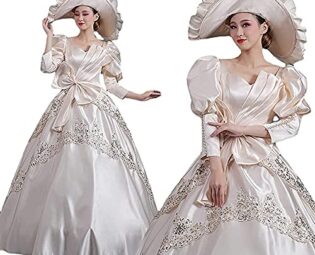 18th Century Dress Rococo Baroque Marie Antoinette Dresses Renaissance Historical ball gown (X-Small, Yellow-0z) steampunk buy now online