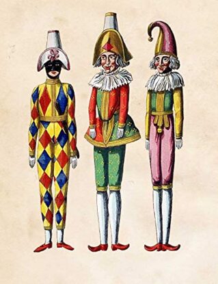 CANVAS-FRAMED-with-AMERICAN-BOX Trio of Puppets Fab Funky - Whimsical vertical Art print steampunk silly funky fabulous Floating frame 27_X_21_in steampunk buy now online