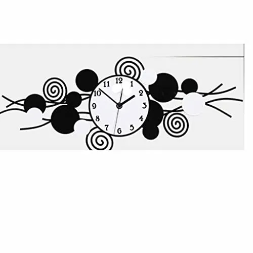 JFNHUTL Wall Clock Large Silent Wall Clock, Wall Clock With Quartz Sticker, Black And White, Home steampunk buy now online