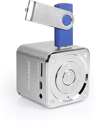 MusicMan TXX3528 Mini Soundstation (MP3 Player, Loudspeaker, Line In Function, SD/microSD card slot) Silver steampunk buy now online