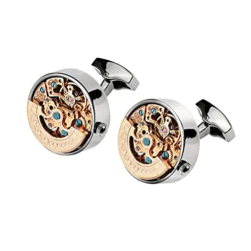 Watch Movement for Mens Steampunk Gear Watch Mechanism Cuff Links Men,French Shirt Cuffs Cufflink,(Antique Gold Plated) steampunk buy now online