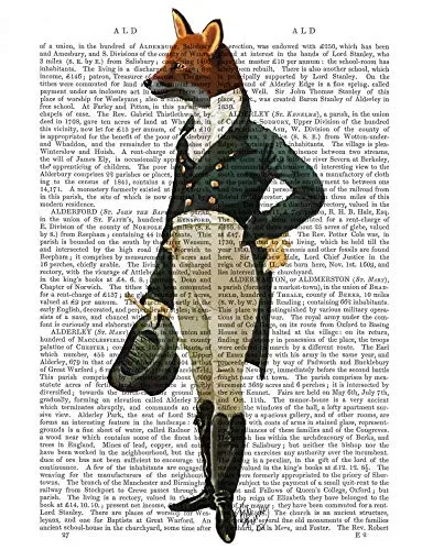 CANVAS-FRAMED-with-AMERICAN-BOX Dandy Fox Full Fab Funky - Animals & Nature vertical Art print steampunk animals flowers antique contemporary flo Floating fram 27_X_21_in steampunk buy now online