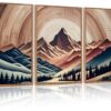 Aryroi Large Abstract Mountain Landscape Canvas Wall Art Set(16"x24"x3PCS), Framed Wilderness Forest Nature Scenery Wall Decor, Vintage Mid Century Modern Earth Tone Art Print for Home Living Room steampunk buy now online