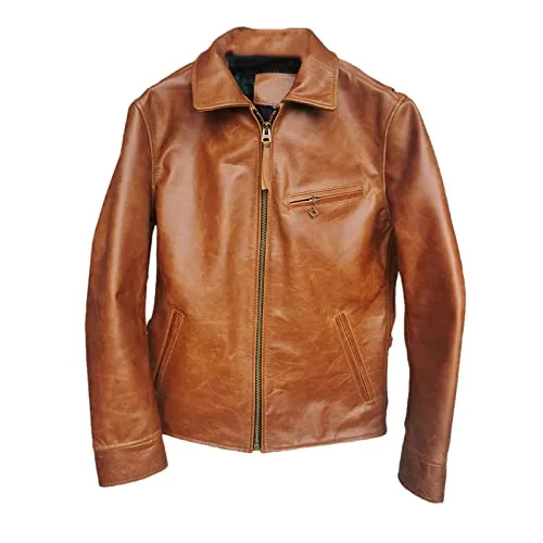 Brown Men Leather Jacket Fashion Color Male Coat Autumn Winter Clothing steampunk buy now online