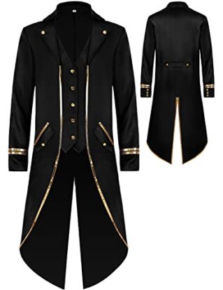 SEAUR - Mens Vintage Tailcoat Jacket Steampunk Jacket Gothic Victorian Frock Coat Long Halloween Cosplay Costume steampunk buy now online