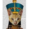 CANVAS-FRAMED-with-AMERICAN-BOX Egyptian Queen Cat Fab Funky - Animals vertical Art print steampunk animals flowers antique contemporary flo Floating frame 27_X_21_in steampunk buy now online