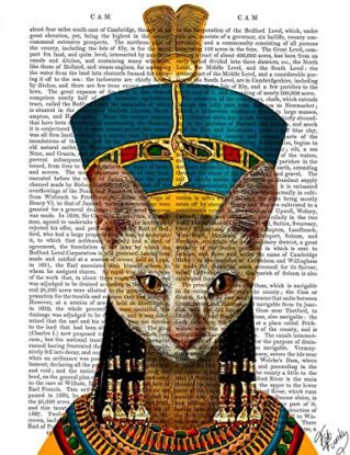 CANVAS-FRAMED-with-AMERICAN-BOX Egyptian Queen Cat Fab Funky - Animals vertical Art print steampunk animals flowers antique contemporary flo Floating frame 27_X_21_in steampunk buy now online