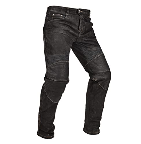 Haitpant Vintage Black Motorcycle Genuine Leather Trousers Men Plus Size Real Cowhide Autumn Thick Bikers Leather Pants steampunk buy now online