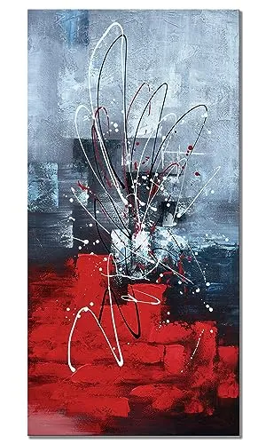 Zoyart Hand-Painted Oil Paintings on Canvas Wall Art Painting Abstract Unique Thick Texture Knife Painting Wall Decor for Living Room Home Decorative Painting (YH-B19, 24x48inch) steampunk buy now online