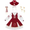WKNBEU Women Sweet Lolita Dress Plus Size Red Victorian Dress Kawaii Clothes Vintage Cape Cute Clothing steampunk buy now online