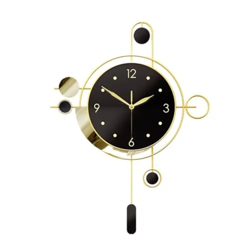 JFNHUTL Wall Clock Silent Gold Round Wall Clock Metal Wall Clock Living Room Home Decoration steampunk buy now online