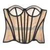 Women Corset Busiter With Cup Lace Up Steel Boned Transparent Mesh Bodice Wedding Party Beige Xxl steampunk buy now online