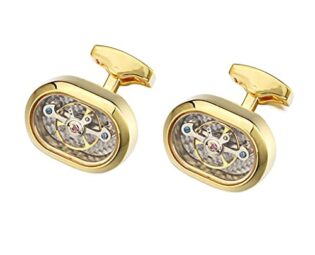 Fashion Movement Tourbillon Cufflinks for Mens Mechanical Watch Steampunk Gear Cuff Links (Color : Gold, Size : As Shown) steampunk buy now online