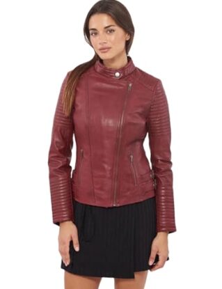 Women's Sheepskin Jacket Skinny Motorcycle Jacket Short Motorcycle Jacket steampunk buy now online
