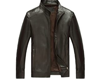 SXBYIAEG Man Leather Jacket Men Slim Spring Leather Coats Black Brown steampunk buy now online