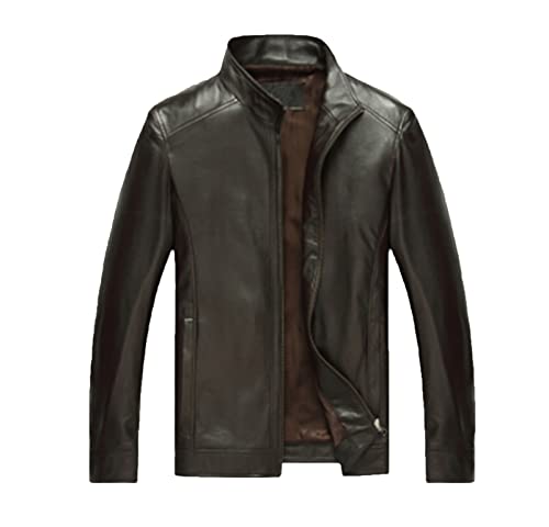 SXBYIAEG Man Leather Jacket Men Slim Spring Leather Coats Black Brown steampunk buy now online