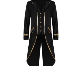 KGIHPC Men's Vintage Gothic Tailcoat Medieval Renaissance Steampunk Jacket Frock Coat Costume for Halloween (as8, numeric, free_size, m, Black, 3XL) steampunk buy now online