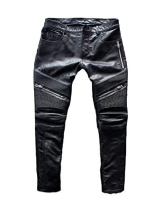 Haitpant Motorcycle 100% Genuine Leather Pants Men Windproof Washed Sheepskin Slim Trousers Street Multi-Pocket Pants steampunk buy now online