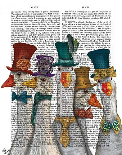 CANVAS-FRAMED-with-AMERICAN-BOX Gaggle Of Geese Fab Funky - Animals & Nature vertical Art print steampunk animals flowers antique contemporary flo Floating fra 27_X_21_in steampunk buy now online
