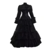 ZHUWWQPINGIKERKRW Gothic Dress Costume Nadja Victorian Period Steampunk Queen Vampire Dress Reenactment Theater Ball Gown,Black,L steampunk buy now online