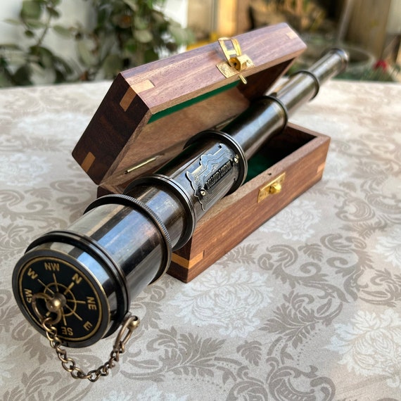 Brass Telescope, Engraved Spyglass, Pirate Telescope, Fathers Day Gift, Gift For Husband, Son Gift, steampunk Gift by VintageGiftHub steampunk buy now online