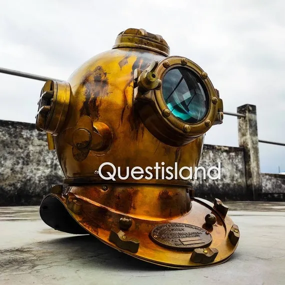 Diving Helmet US Navy Mark V Diving Divers Helmet 18" Housewarming Decorative Marine Scuba Sea Divers Home Decor, Christmas Decorations by Questisland steampunk buy now online