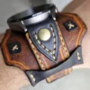 Handmade Leather Watch Strap, Vintage Wide Leather Cuff for Smartwatch and Analog, Steampunk Rustic Watch Band by 3BLEATHERS steampunk buy now online