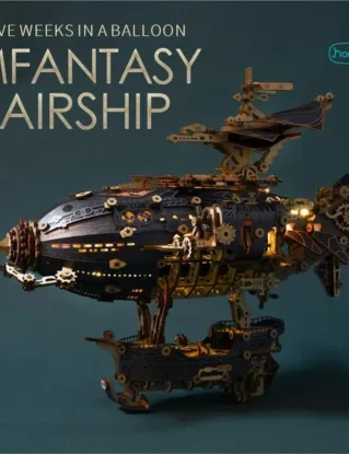 MFantasy Steampunk Airship - Jules Verne's science fiction - Five Weeks in a ballon DIY Fantasy Craft for Collectors, 3D Wooden Assembly Toy by HowcatCanada steampunk buy now online