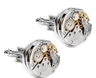 TONZN 1 Pair of Cufflinks Steampunk Vintage Watch Movement Cufflinks Cuff Links Wedding Groom Men's Gift (Color : A, Size : One Size) (A One Size) (A One Size) steampunk buy now online