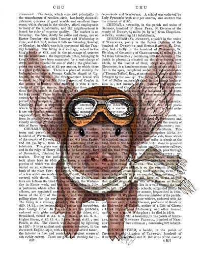 CANVAS-FRAMED-with-AMERICAN-BOX Aviator Piggy Fab Funky - Children''s Art vertical Art print steampunk animals flowers antique contemporary flo Floating frame 27_X_21_in steampunk buy now online