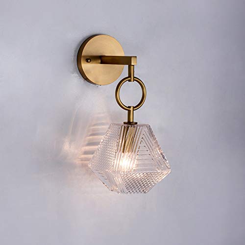 JORAsa Nordic Minimalist Wall Lamp Brass Bracket Fitting Modern Industrial E27 Socket Golden Finish Wall Lights Corridor Lighting Fixture Wall Sconce with Glass Shade for Living Room Loft Bar Kitchen steampunk buy now online