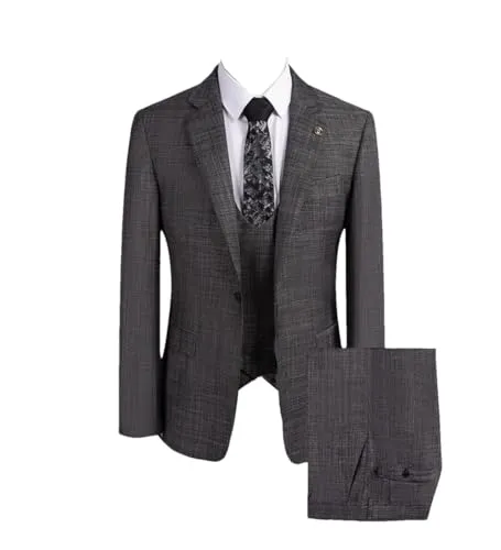 Fashion Dress Blazer Jacket Vest Pants 3 Piece Set Solid Color Mens Suit Casual Business Wedding Tuxedos steampunk buy now online