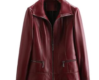 Niiyyjj Women Leather Turn Down Collar Jacket Autumn Women's Sheepskin Coat Feminina Casual Outerwear Burgundy 3XL steampunk buy now online
