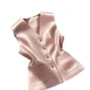 Women's Draped Solid Color Classic Suit Vest High Waist Slim Fit Sleeveless Vest pnnrk M steampunk buy now online