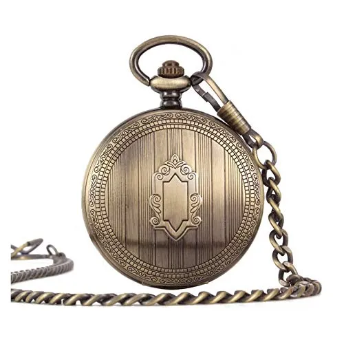LIIAV Vintage Stainless Steel Quartz Pocket Watch Chain steampunk buy now online