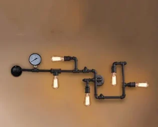 MOORSA Industrial Wall Light Steampunk Metal Wall Lamp Creative Antique Water Pipe Wall Sconces Retro Country Lighting Fixtures for Home Restaurant Bar Cafe Decoration (Color : Nero) steampunk buy now online