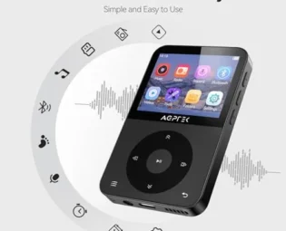 AGPTEK 64GB MP3 Player with Bluetooth 5.3 with 2.3" Horizontal Screen, Portable Digital Music Player with Built-in Speaker, HiFi Sound, FM Radio, Voice Recorder, Earphones Included,Black steampunk buy now online